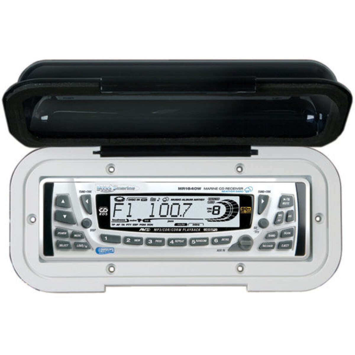 BOSS MRC5 Universal Marine Waterproof Radio Cover White Frame